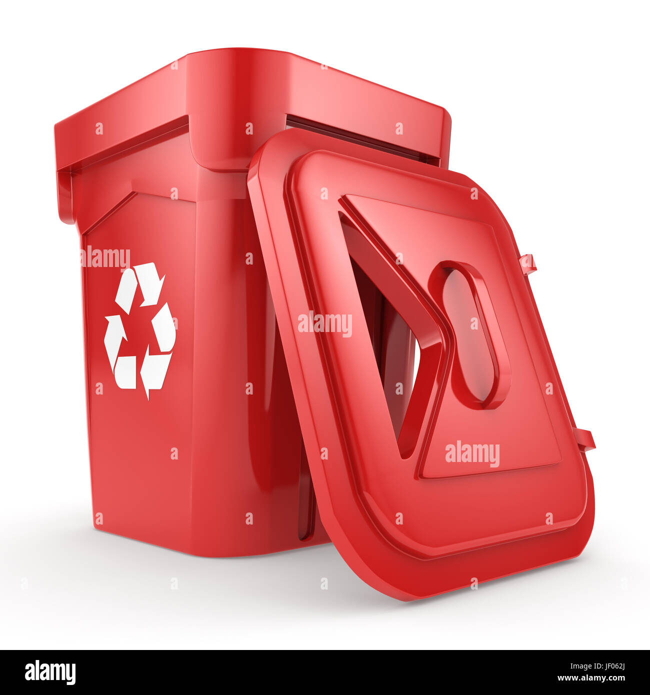 Red Recycling Bin Stock Photo Alamy