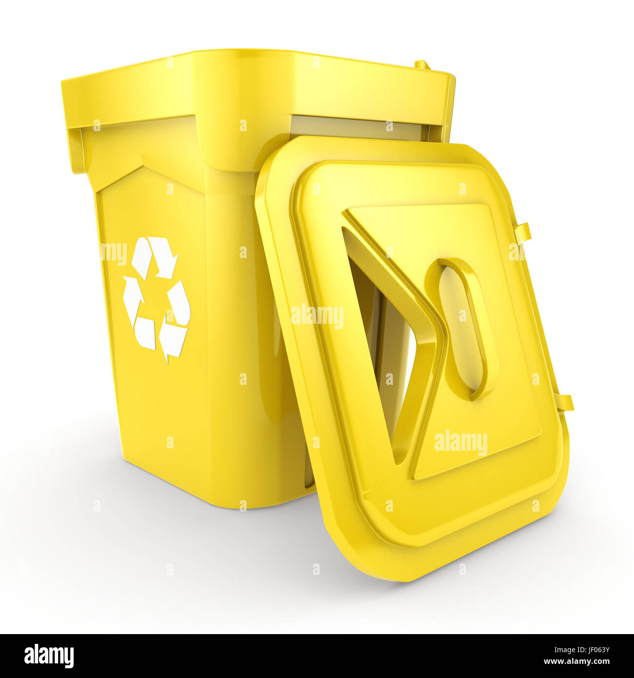 Yellow Recycling Bin Stock Photo Alamy