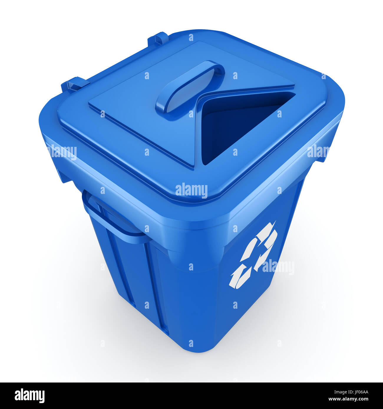 Blue Recycling Bin Stock Photo Alamy