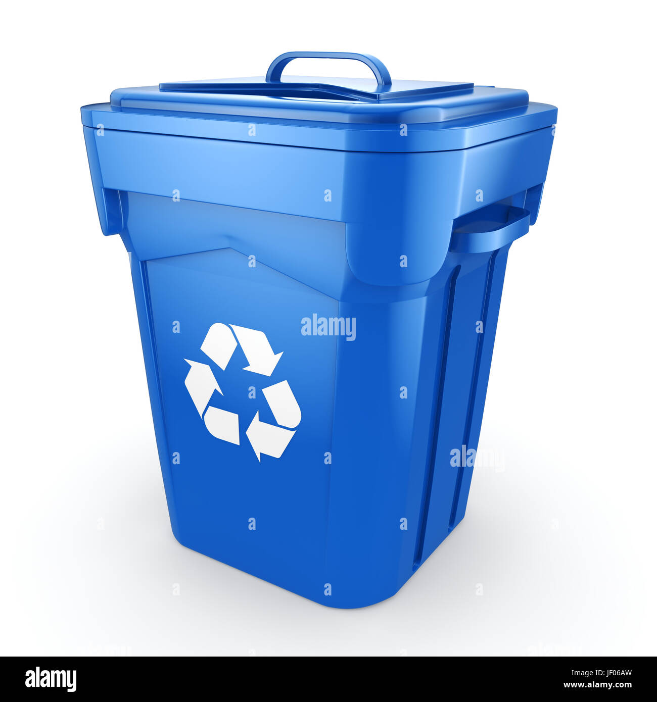 Blue Recycling Bin Stock Photo Alamy