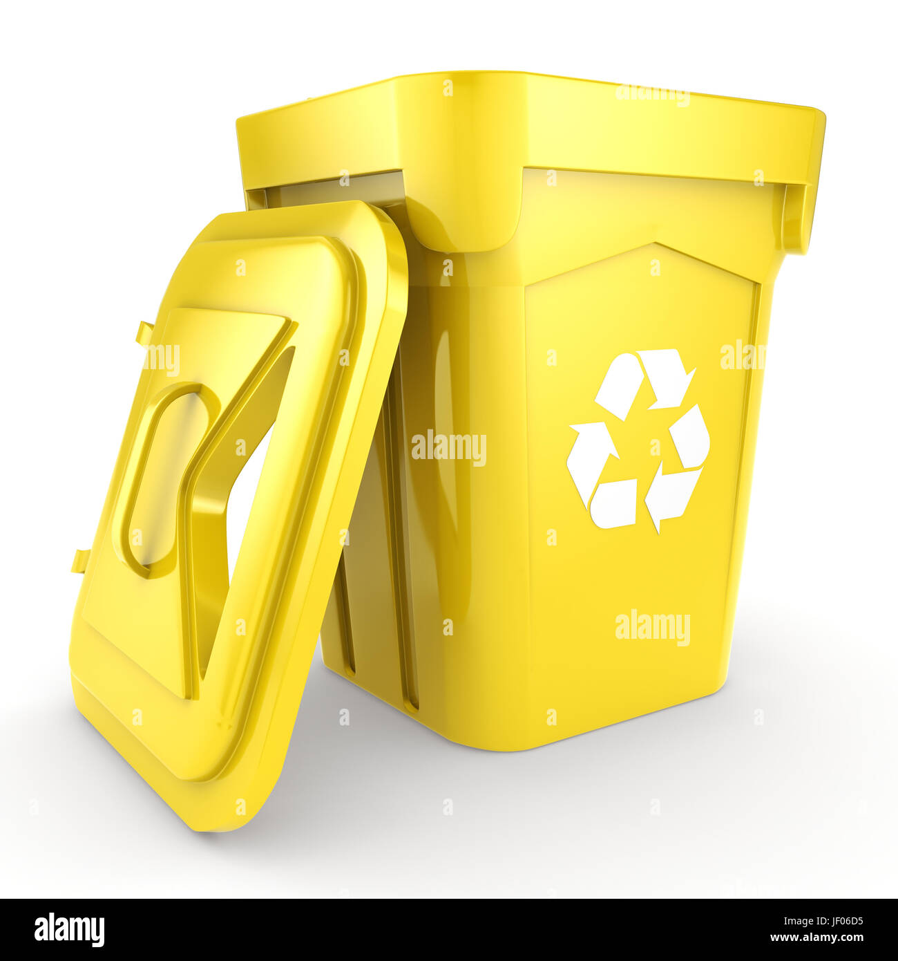 Yellow Recycling Bin Stock Photo Alamy