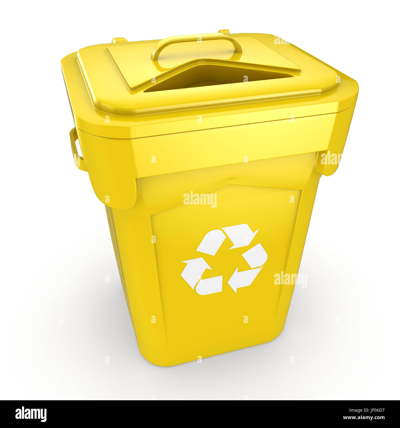 Yellow Recycling Bin Stock Photo Alamy