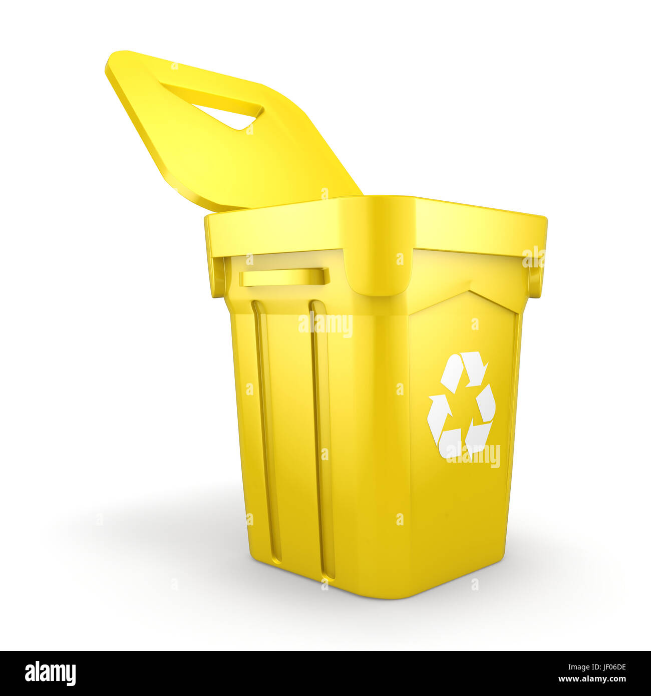 Yellow Recycling Bin Stock Photo Alamy