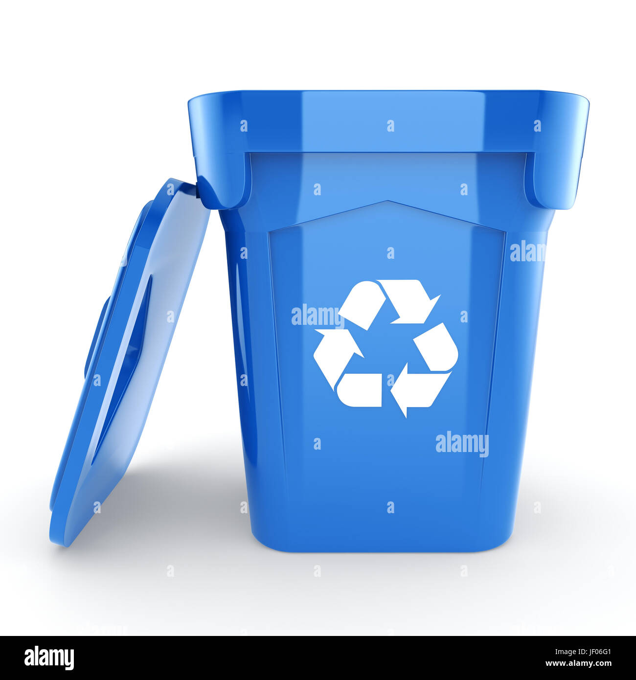 Blue Recycling Bin Stock Photo - Alamy