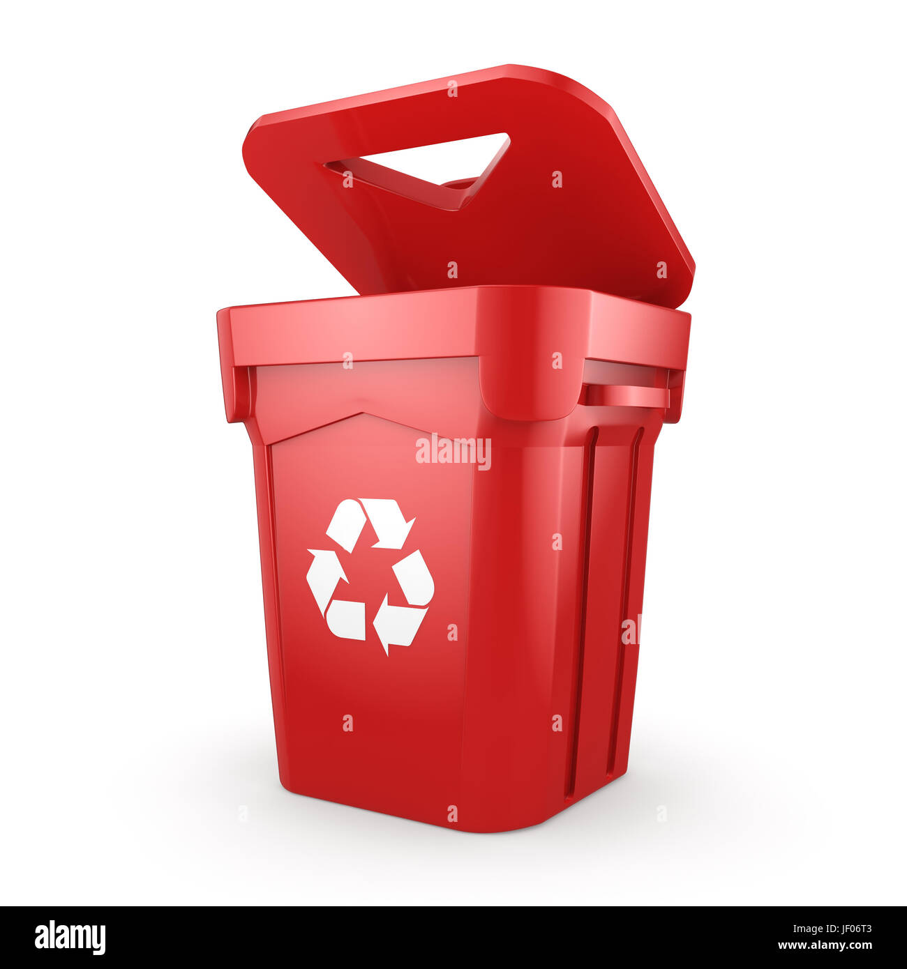 Red Recycling Bin Stock Photo Alamy