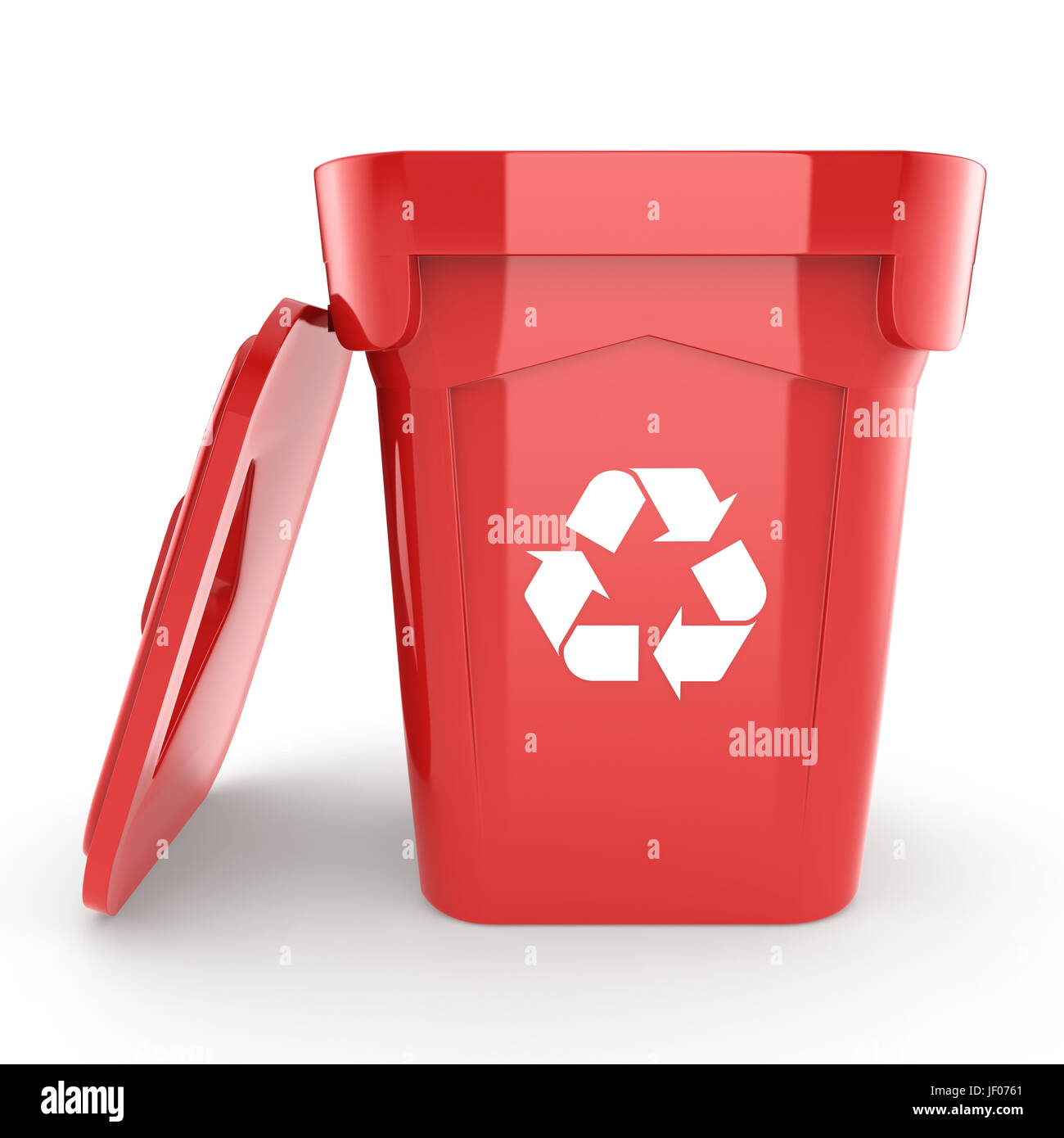 Red Recycling Bin Stock Photo Alamy