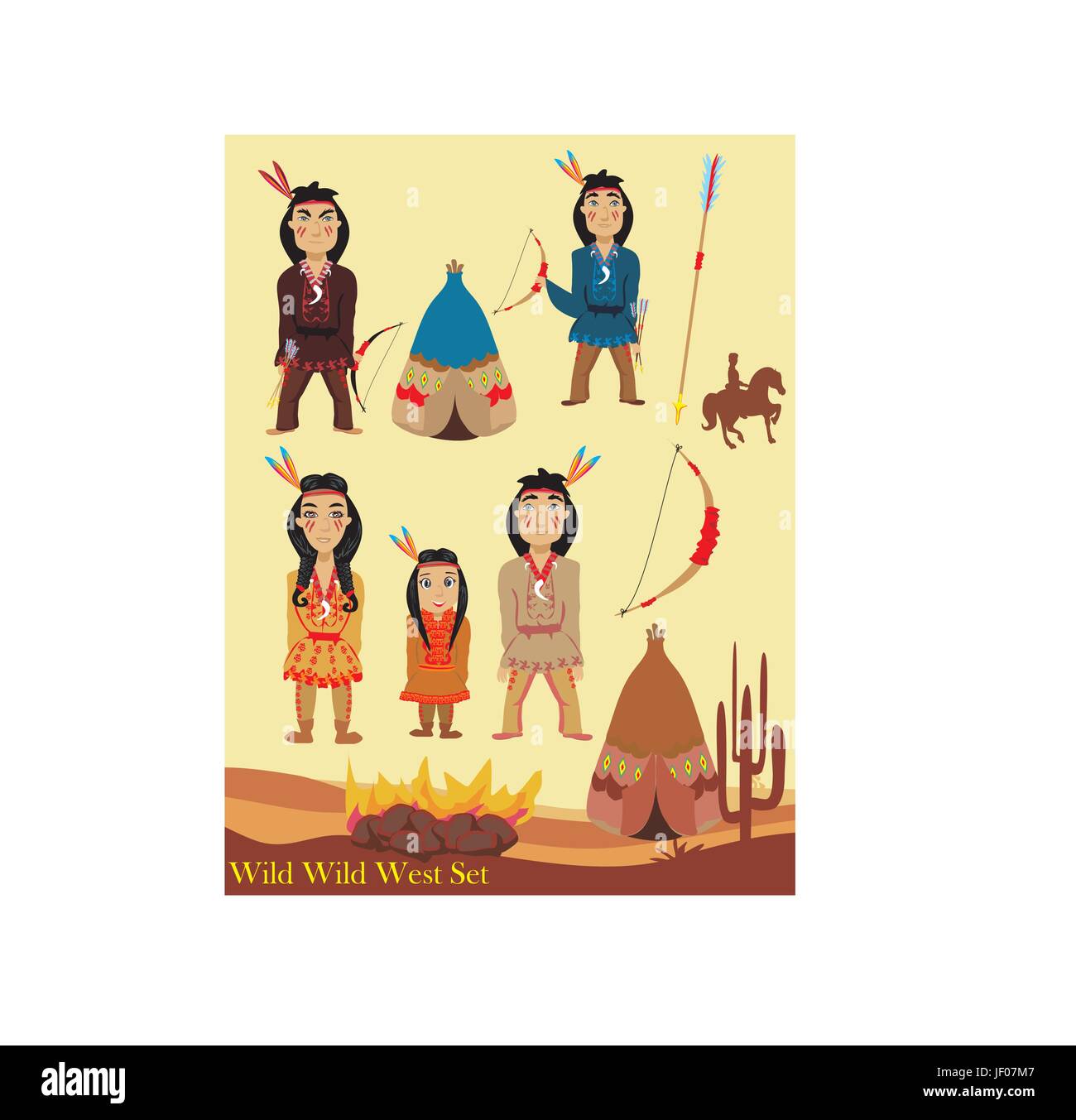 Native american indian woman walk Stock Vector Images - Alamy
