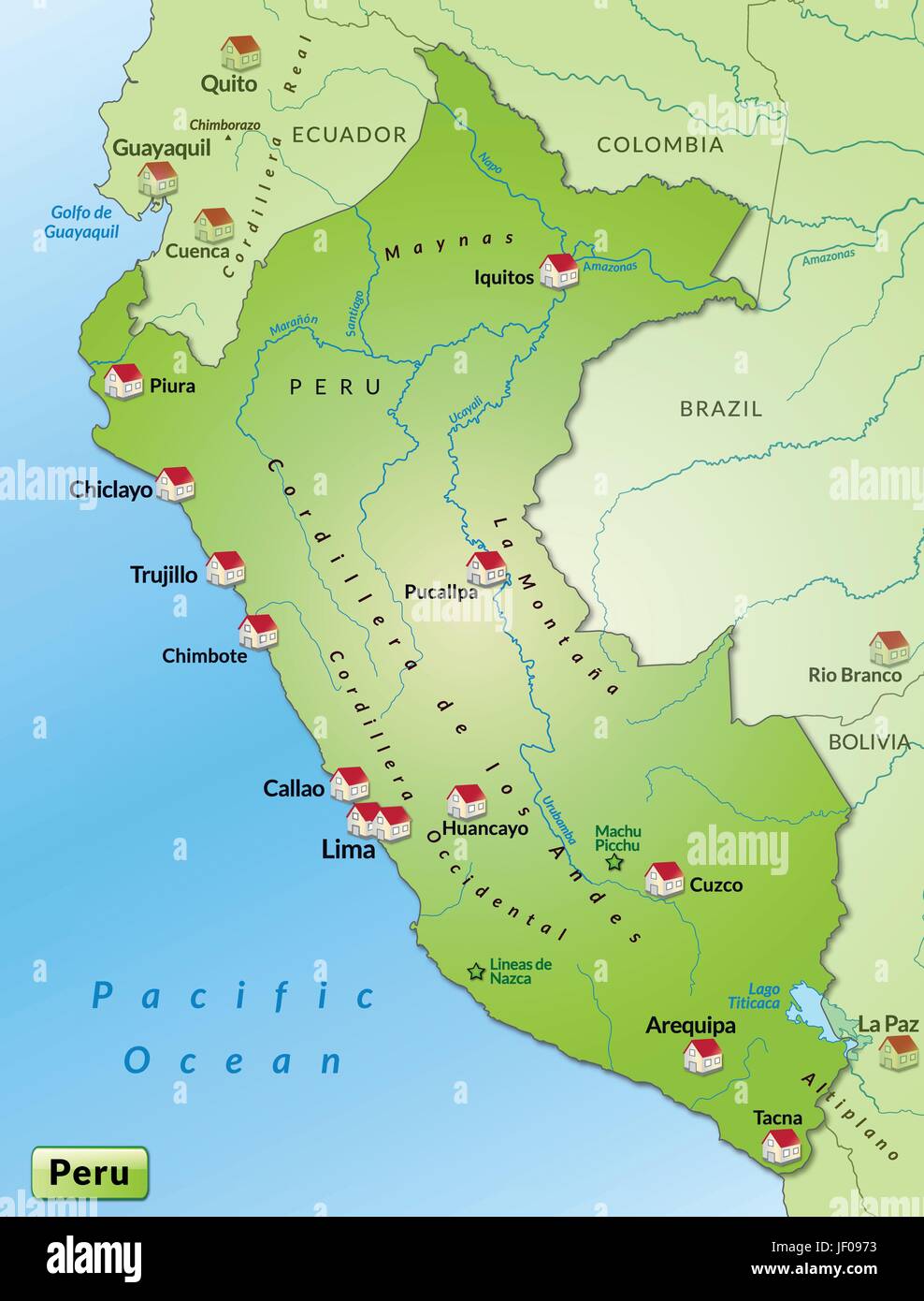map of peru as infographic in green - Map Of Peru As Infographic In Green JF0973 