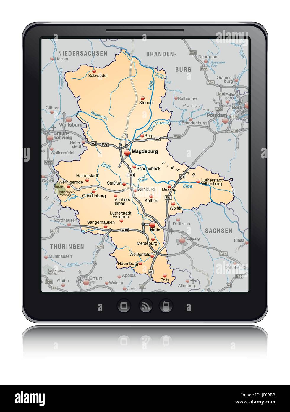 Saxony anhalt map vector hi-res stock photography and images - Alamy