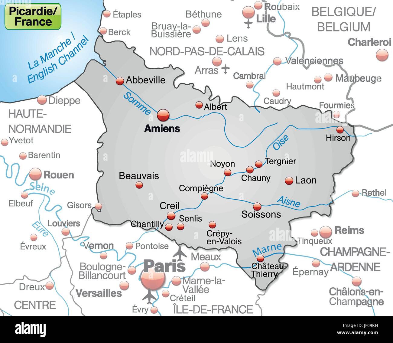 Map of picardy hi-res stock photography and images - Alamy