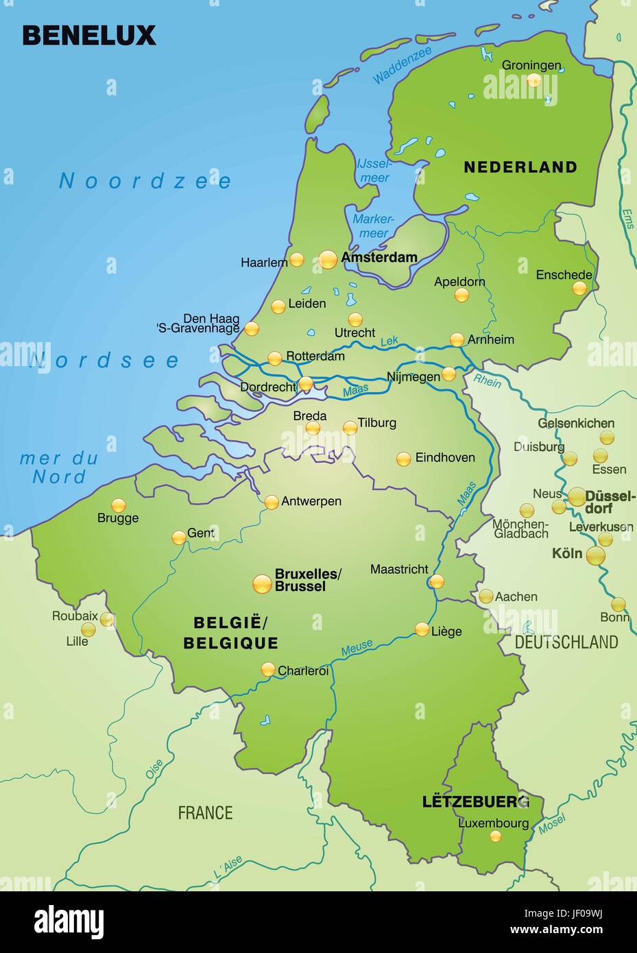 card, atlas, map of the world, map, belgium, netherlands, benelux, border, Stock Vector