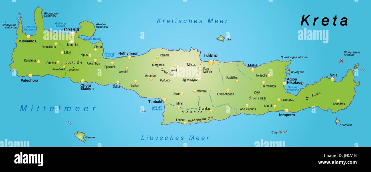 map of crete as an overview map in green Stock Vector Image & Art - Alamy