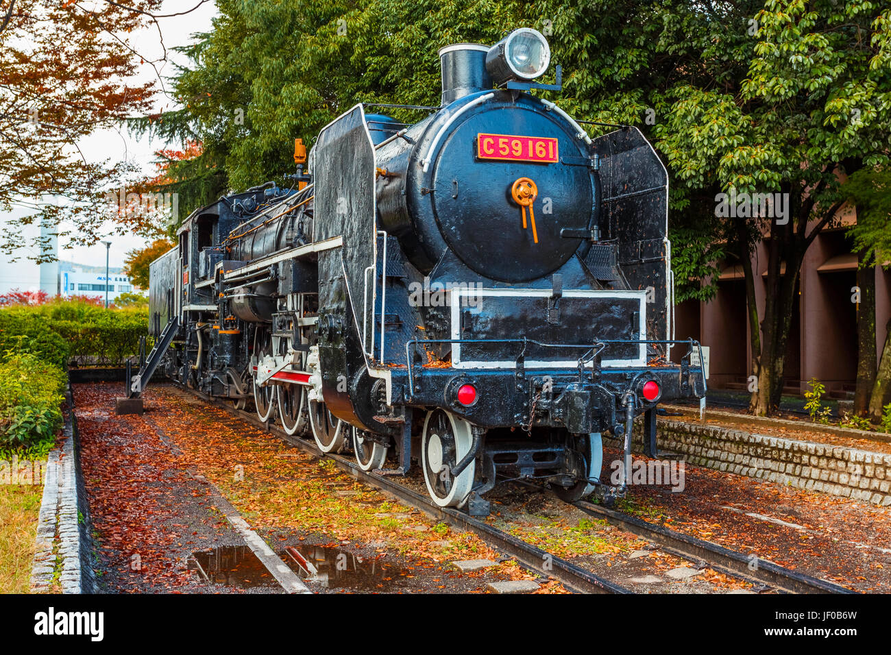 A Steam locomotive at Hiroshima Children's Museum in Hiroshima, Japan Stock Photo