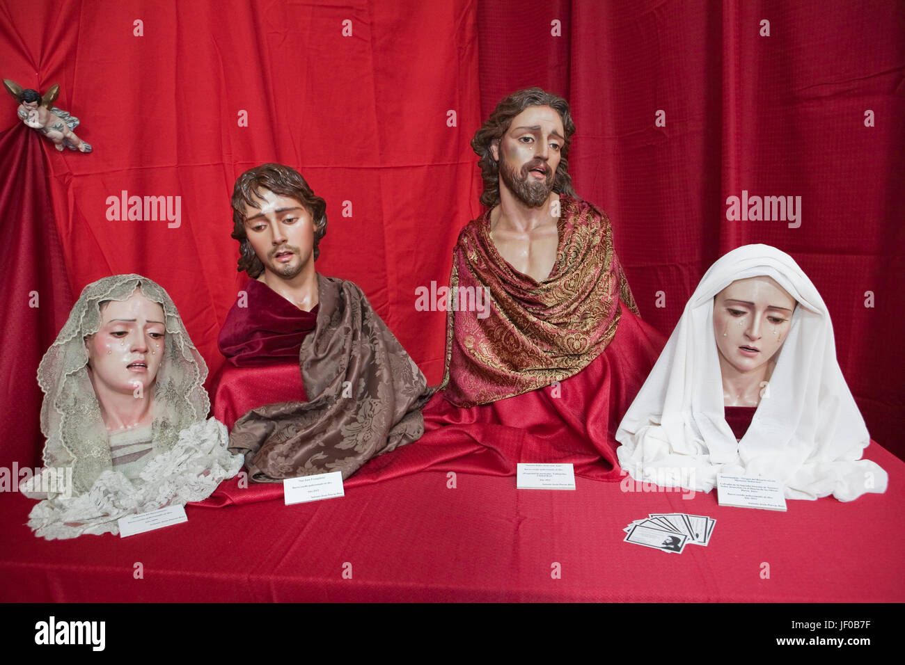Exhibitor's religious figures Catholic Holy week in Spain Stock Photo