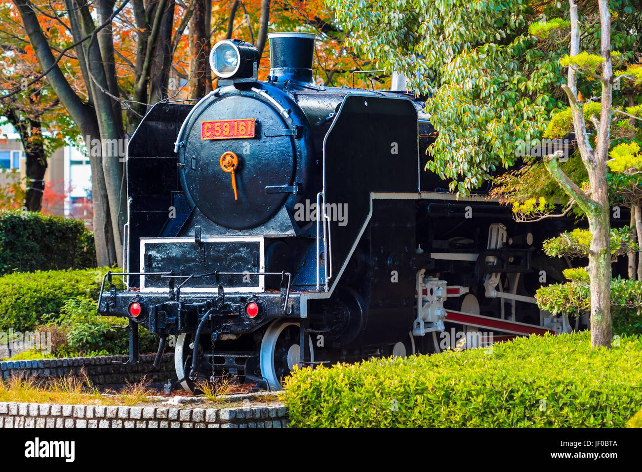 A Steam locomotive at Hiroshima Children's Museum in Hiroshima, Japan Stock Photo