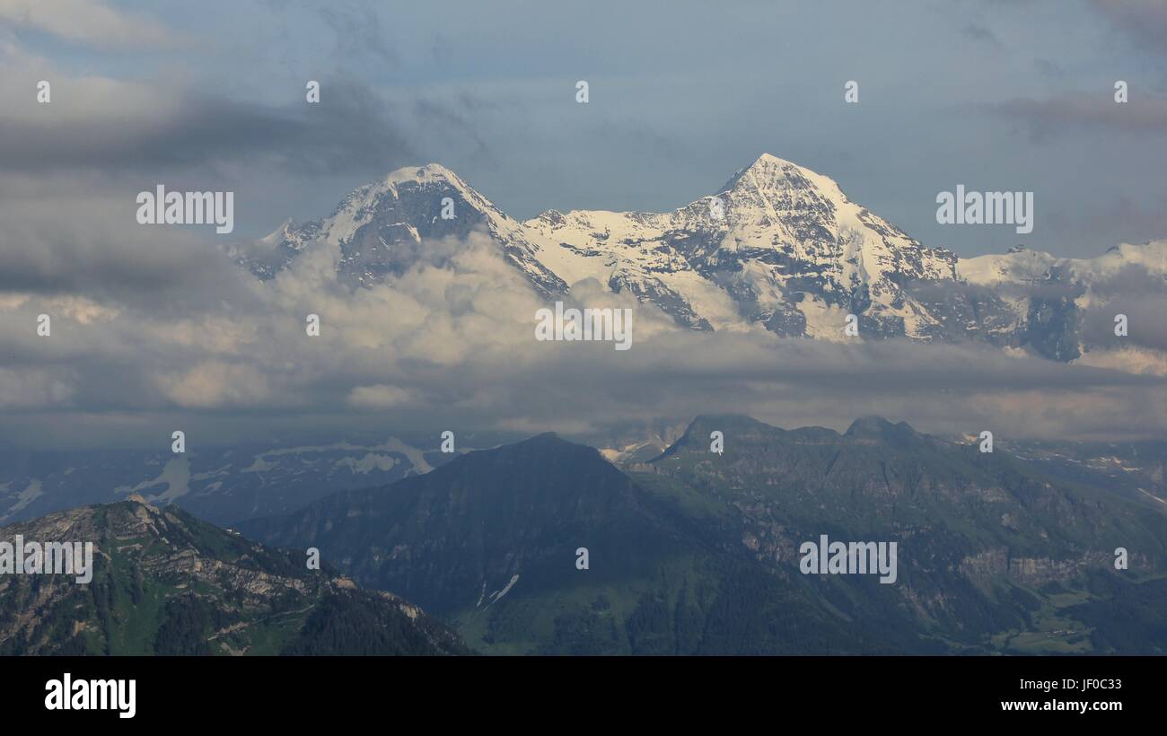 Famous mountains Eiger and Monch Stock Photo - Alamy
