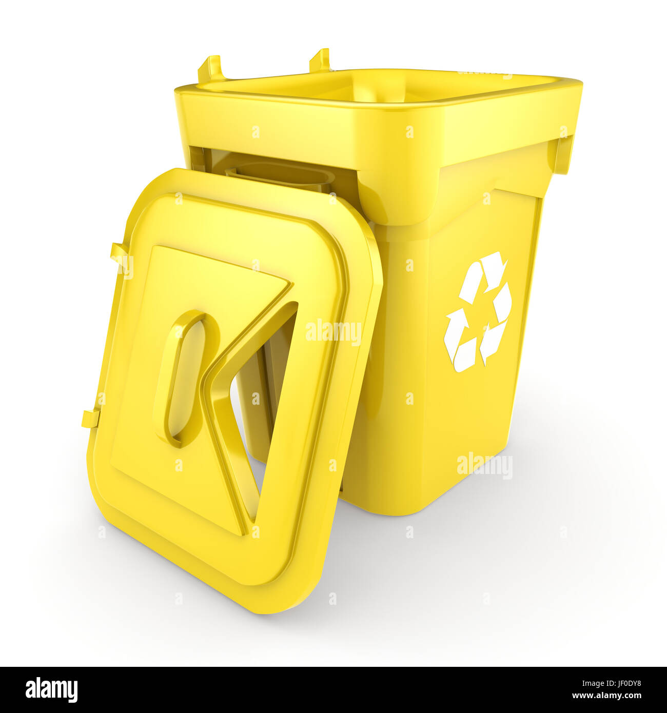 Yellow Recycling Bin Stock Photo Alamy