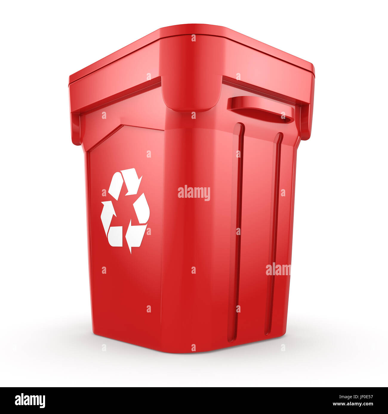Red Recycling Bin Stock Photo Alamy