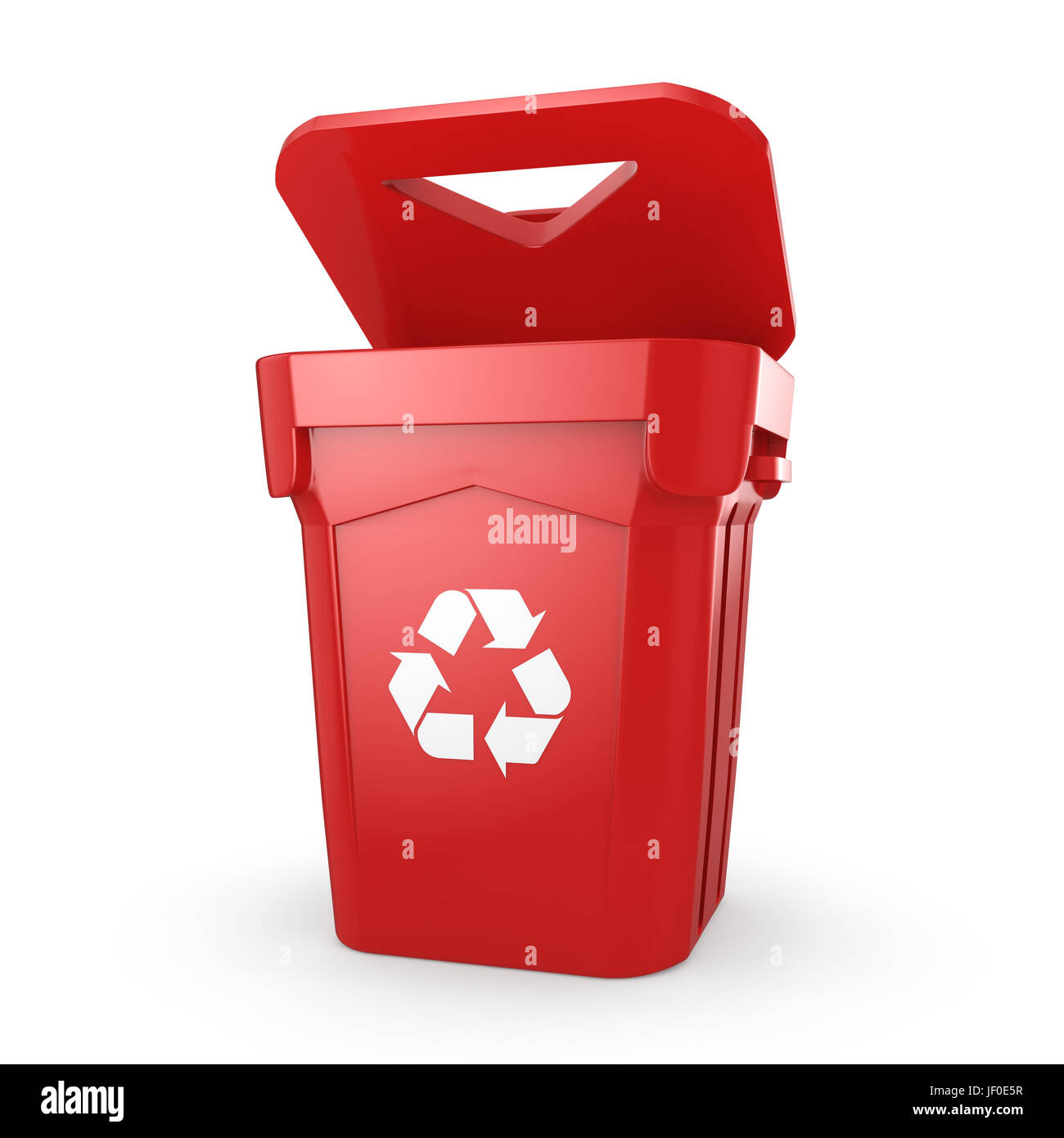 Red Recycling Bin Stock Photo Alamy