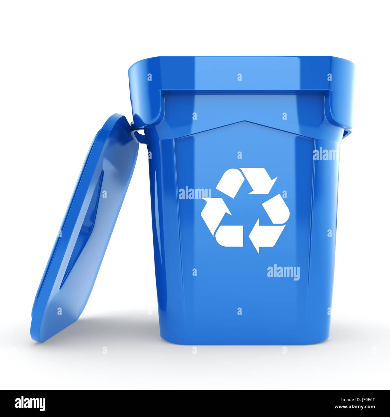 Blue Recycling Bin Stock Photo Alamy