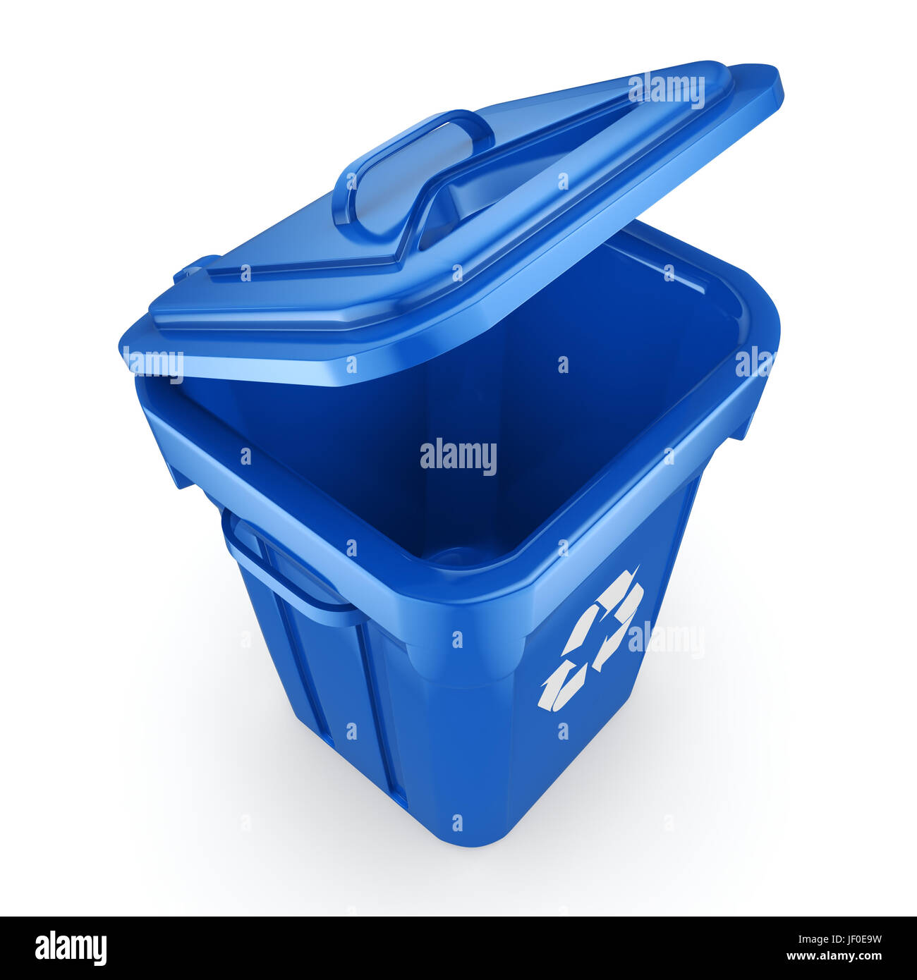 Blue Recycling Bin Stock Photo Alamy