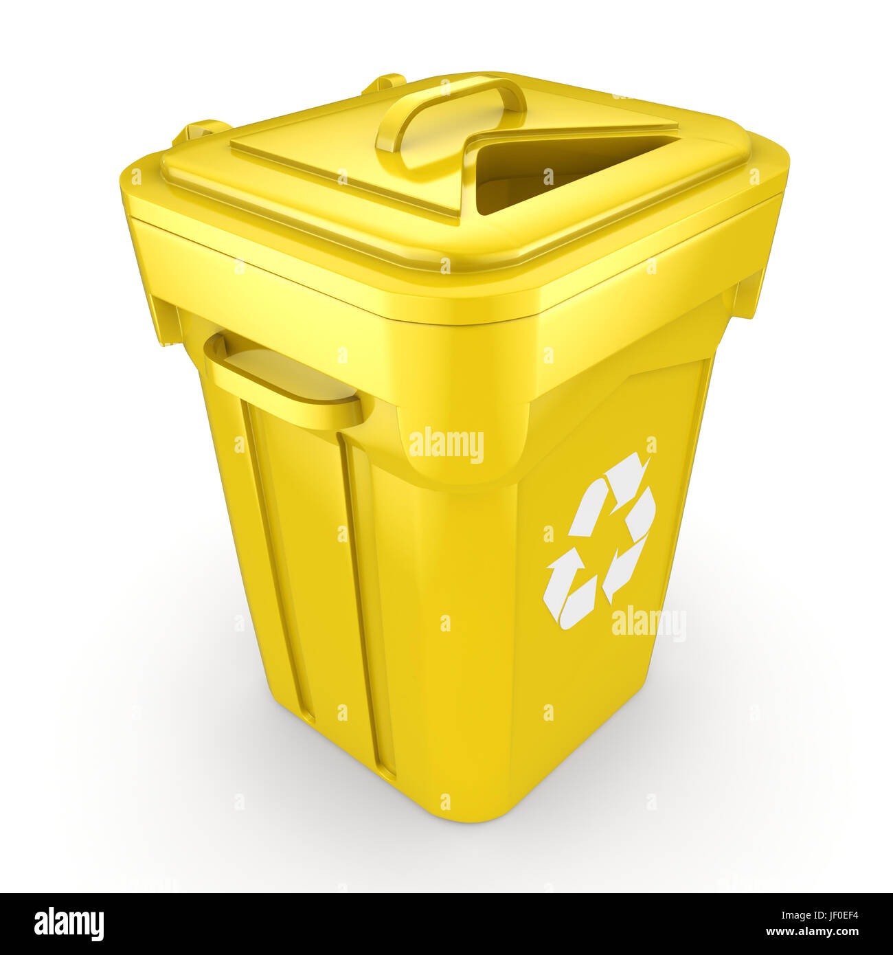 Yellow Recycling Bin Stock Photo - Alamy