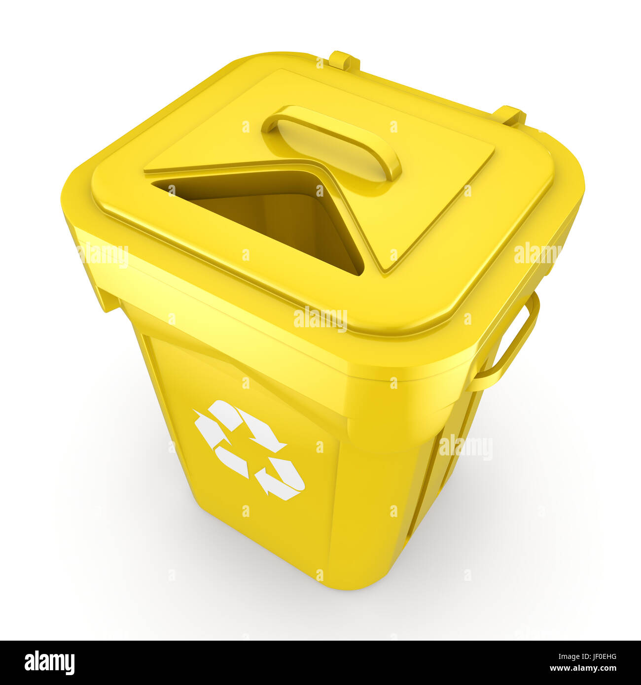 Yellow Recycling Bin Stock Photo - Alamy