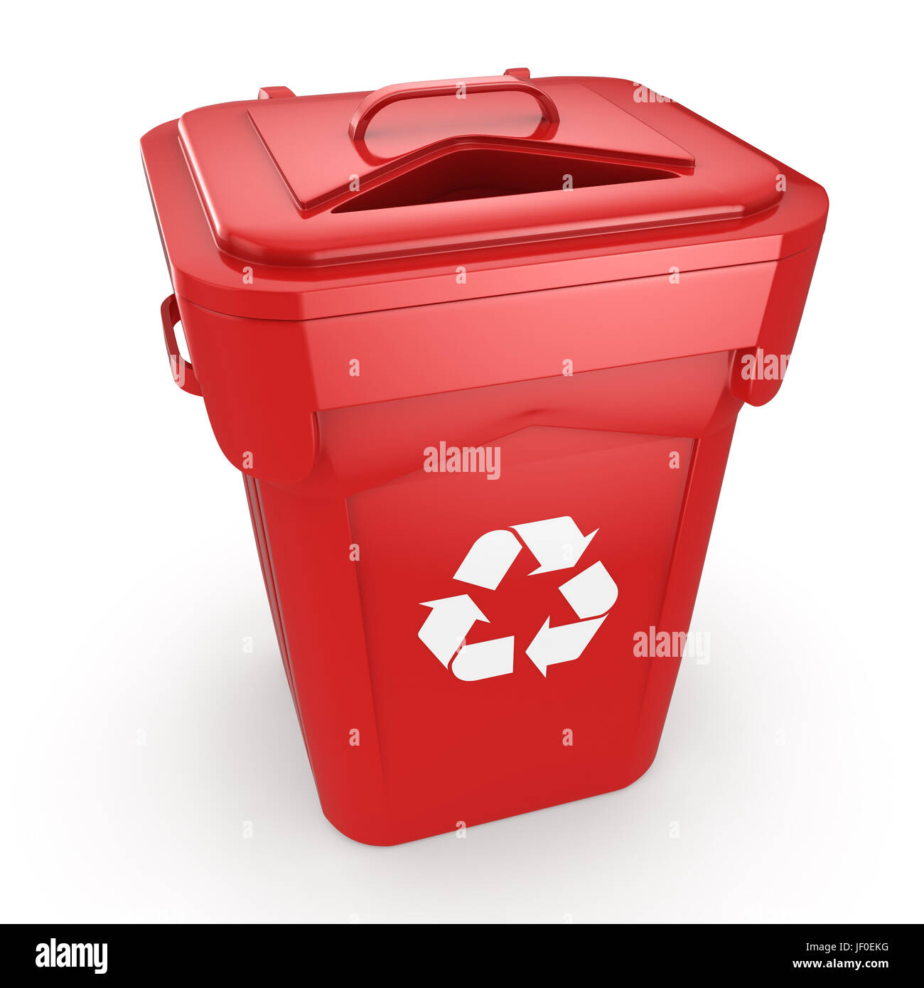 Red Recycling Bin Stock Photo Alamy