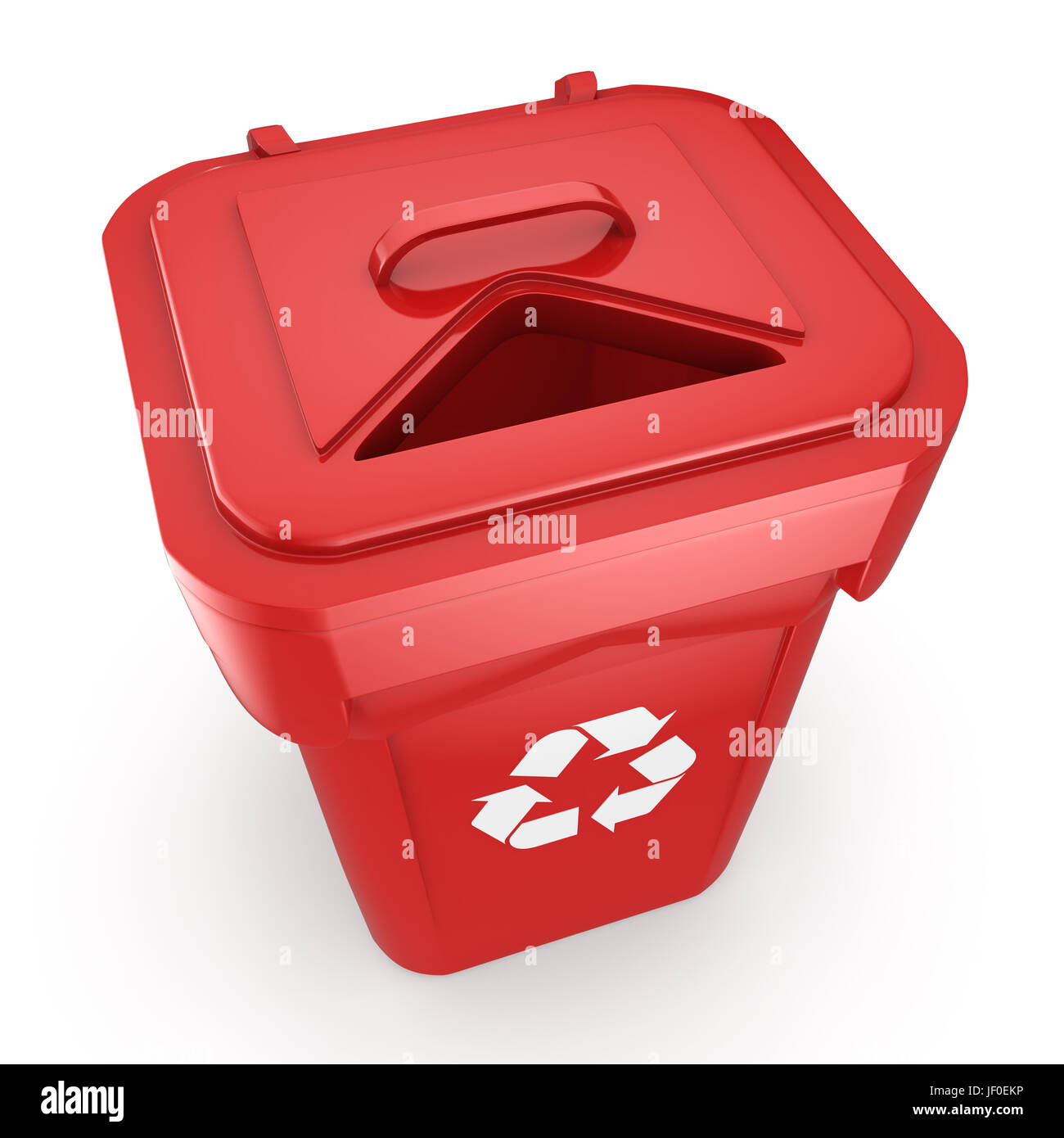 Red Recycling Bin Stock Photo Alamy