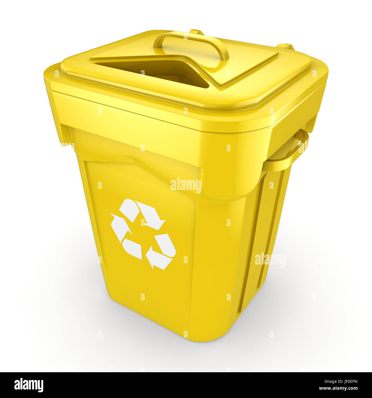 Yellow Recycling Bin Stock Photo Alamy