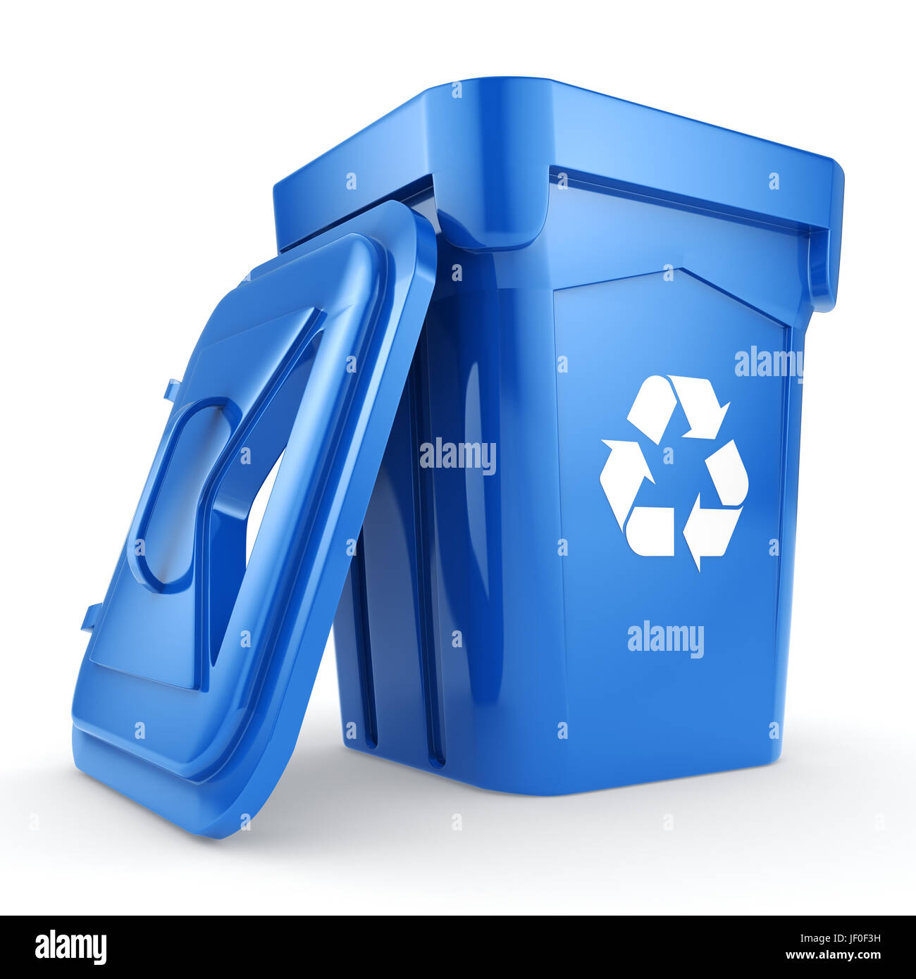 Blue Recycling Bin Stock Photo Alamy