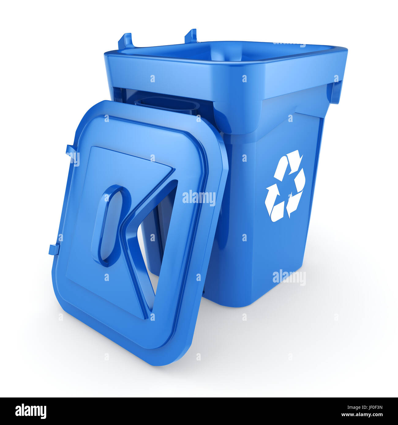 Blue Recycling Bin Stock Photo Alamy