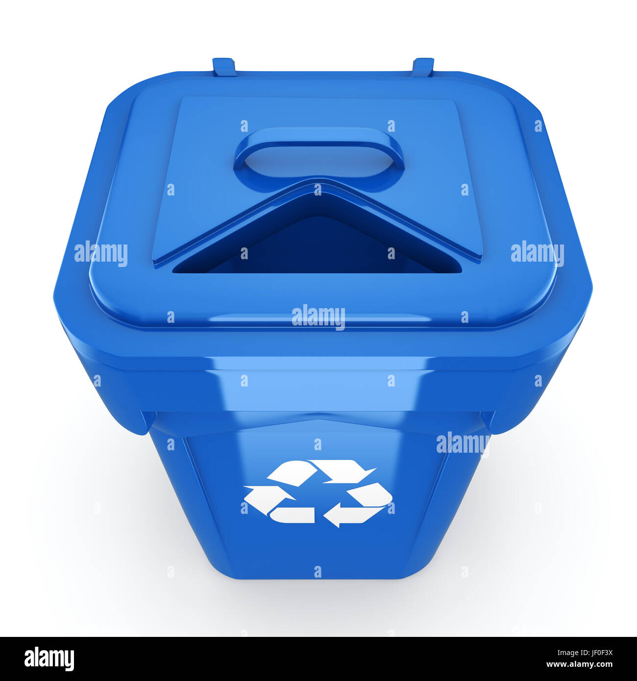Blue Recycling Bin Stock Photo Alamy