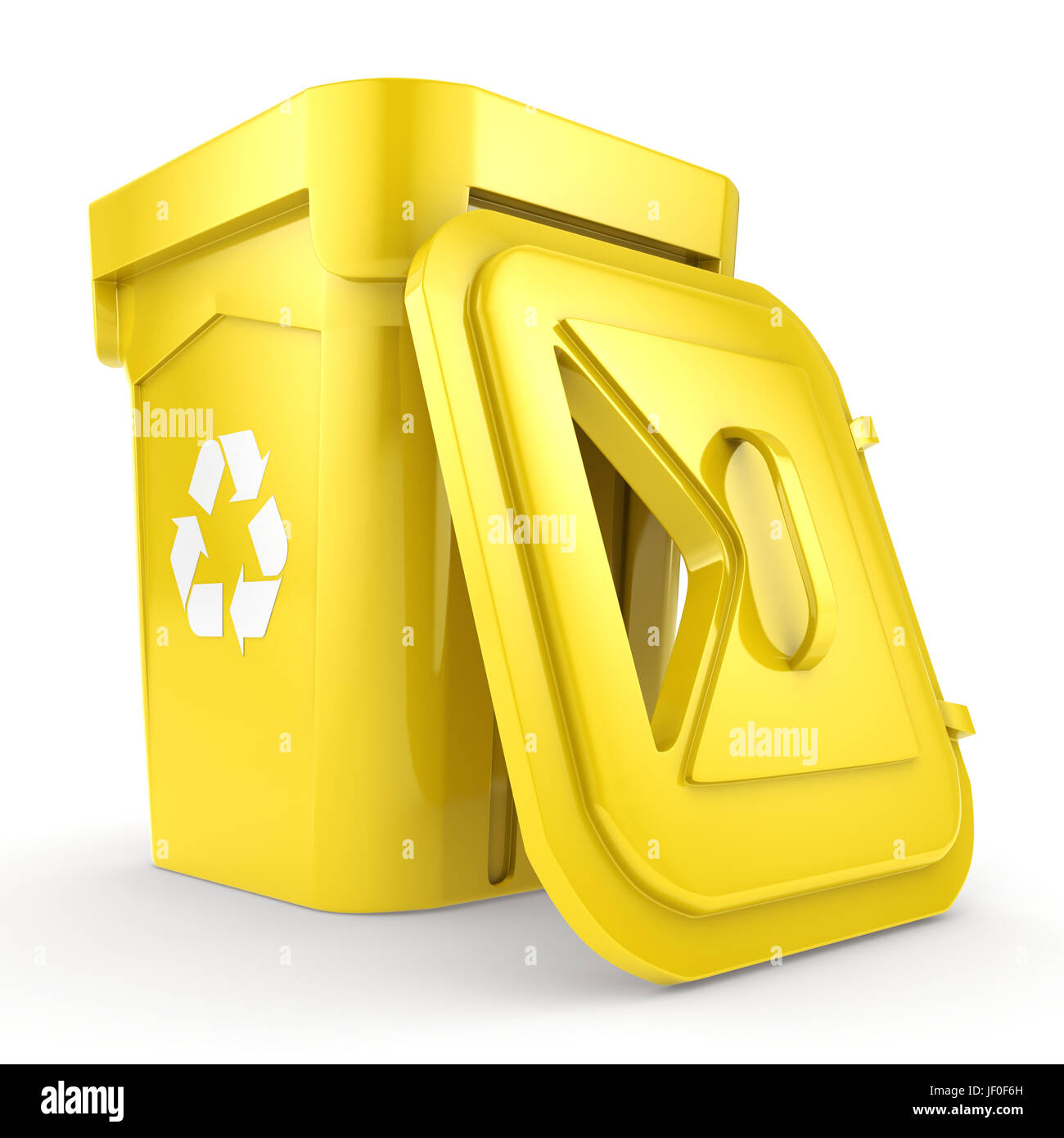 Yellow Recycling Bin Stock Photo Alamy