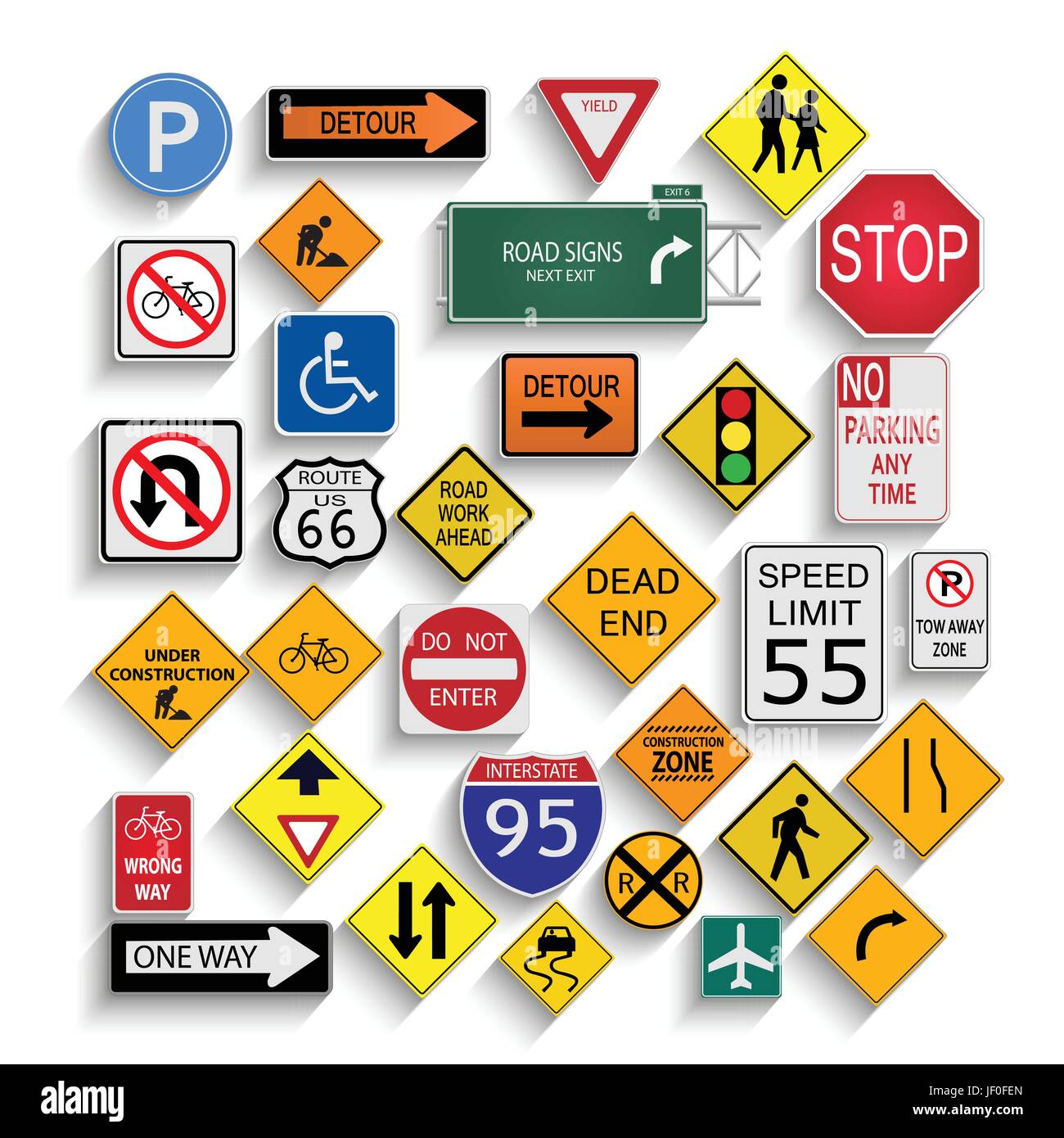 sign, signal, object, travel, isolated, american, traffic, transportation, car, Stock Vector
