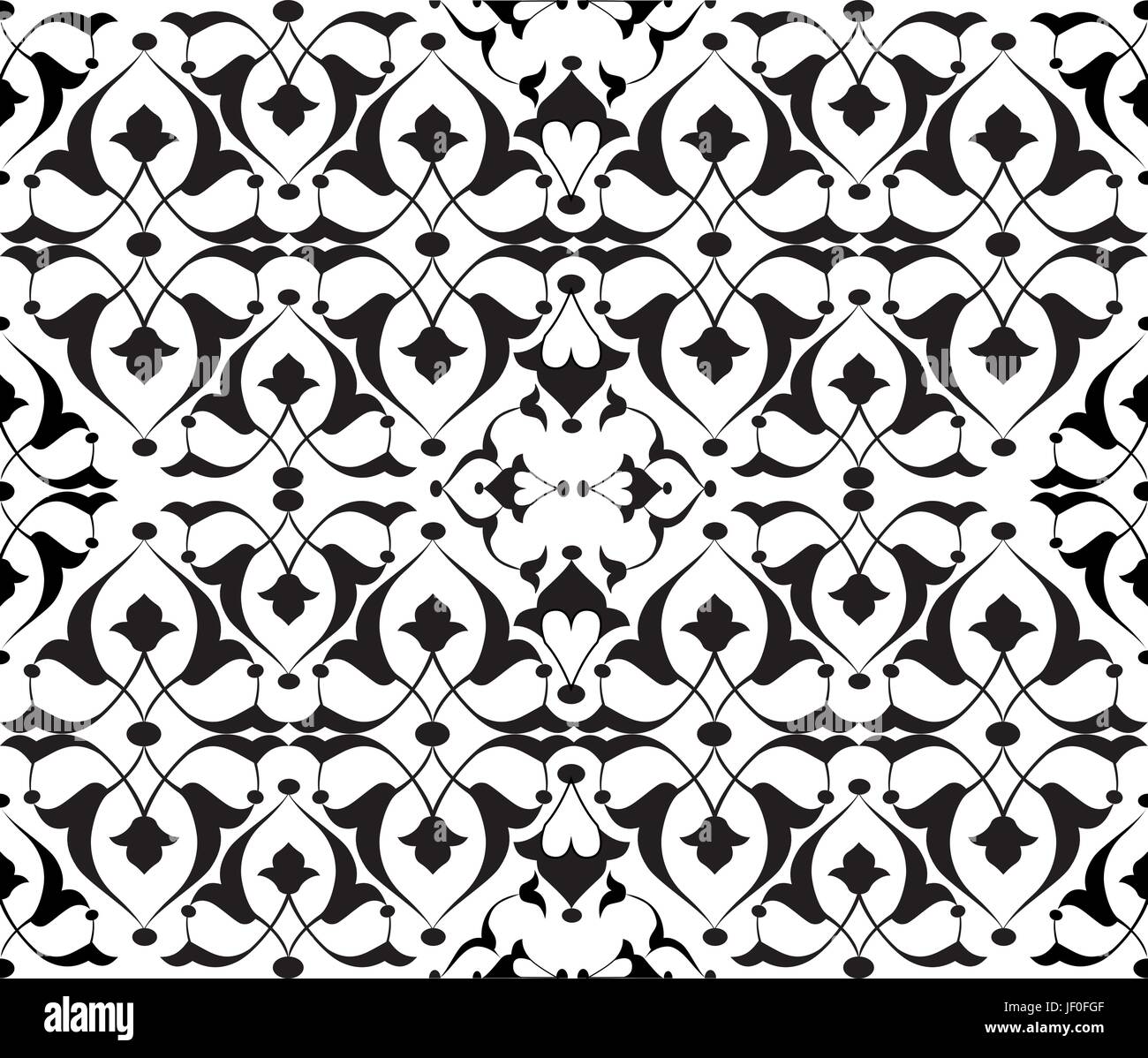 illustration, traditional, islamic, pattern, seamless, oriental, damask