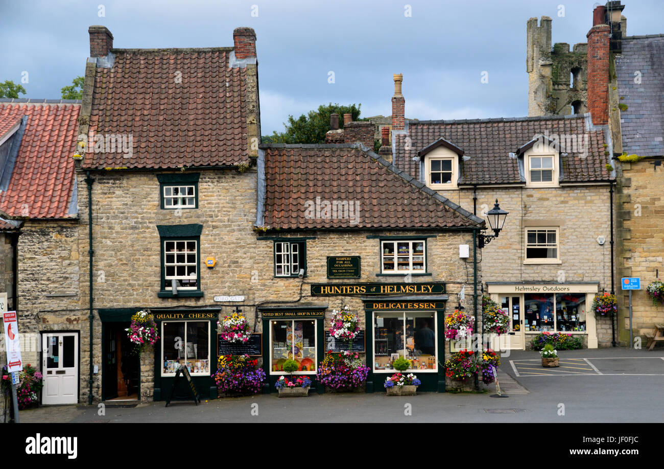 Hunters of Helmsley (Voted Best Small Shop in UK 2015) in the Market Town of Helmsley, Ryedale, North Yorkshire Moors National Park, England, UK. Stock Photo