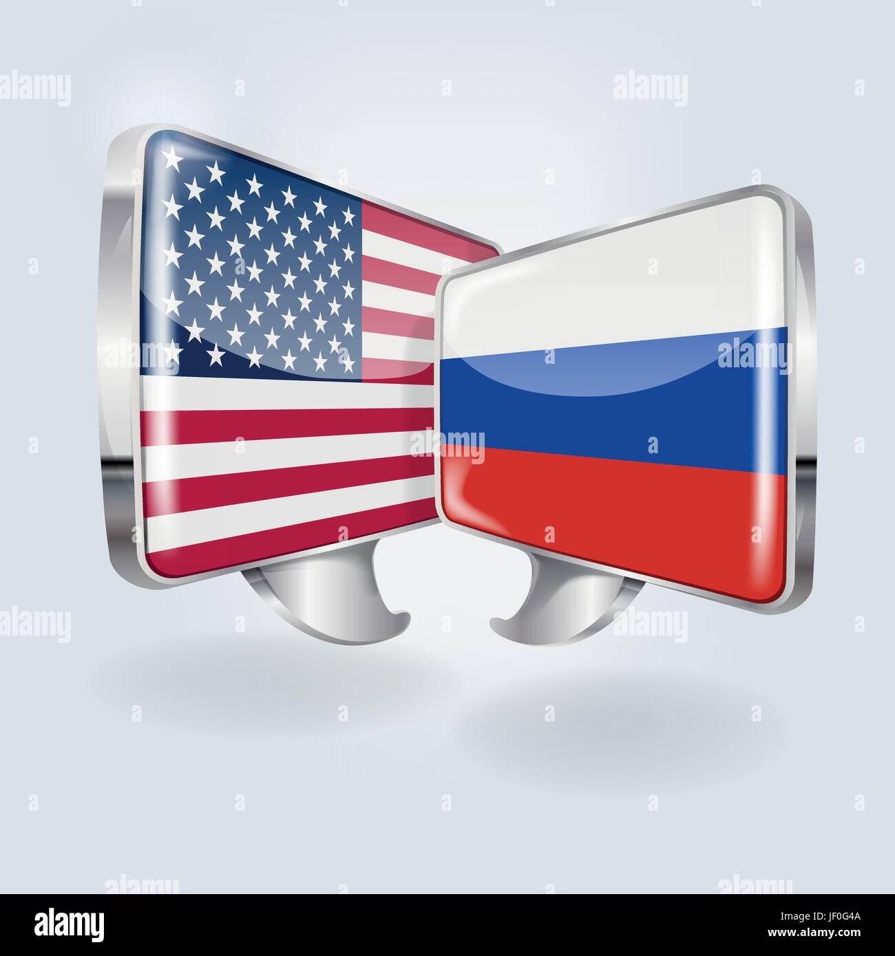 balloons with usa and russia Stock Vector
