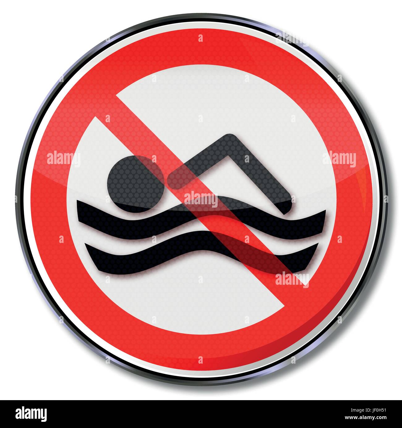 warning sign no swimming Stock Vector