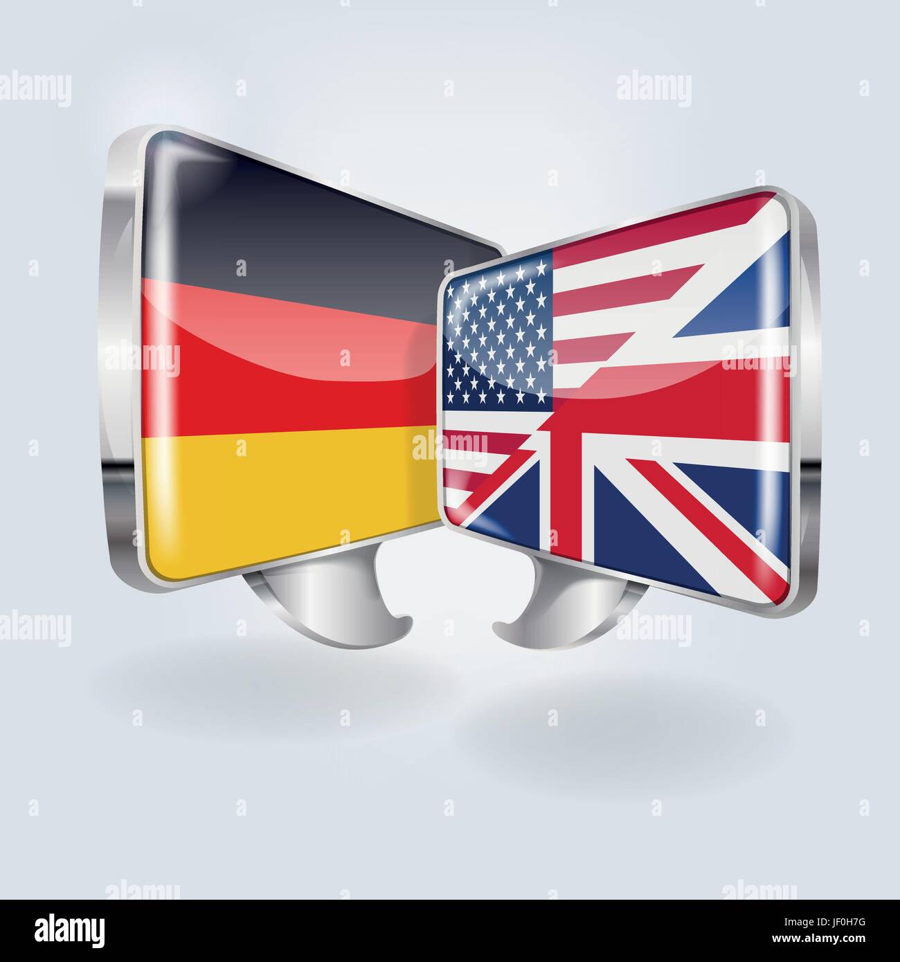 speech in german,english and american Stock Vector