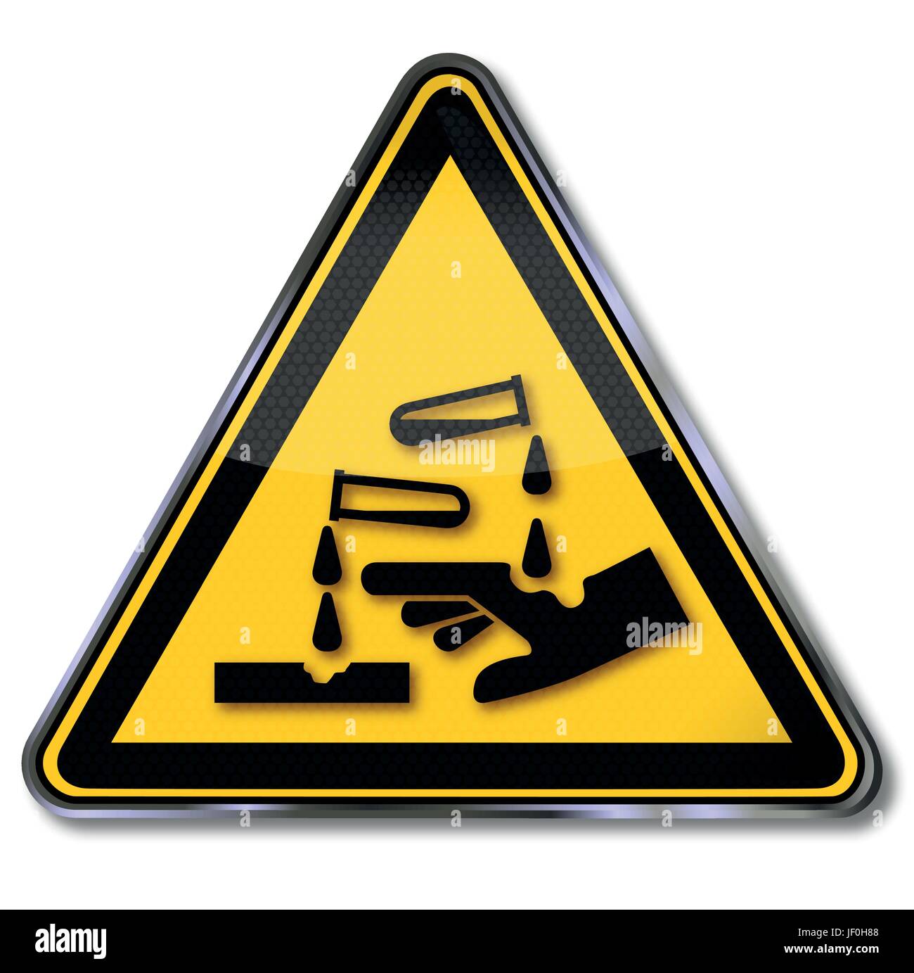 warning signs corrosive substances Stock Vector