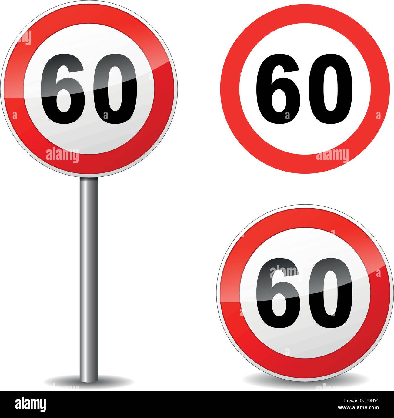 Speed limit sign 60 Stock Vector Images - Alamy