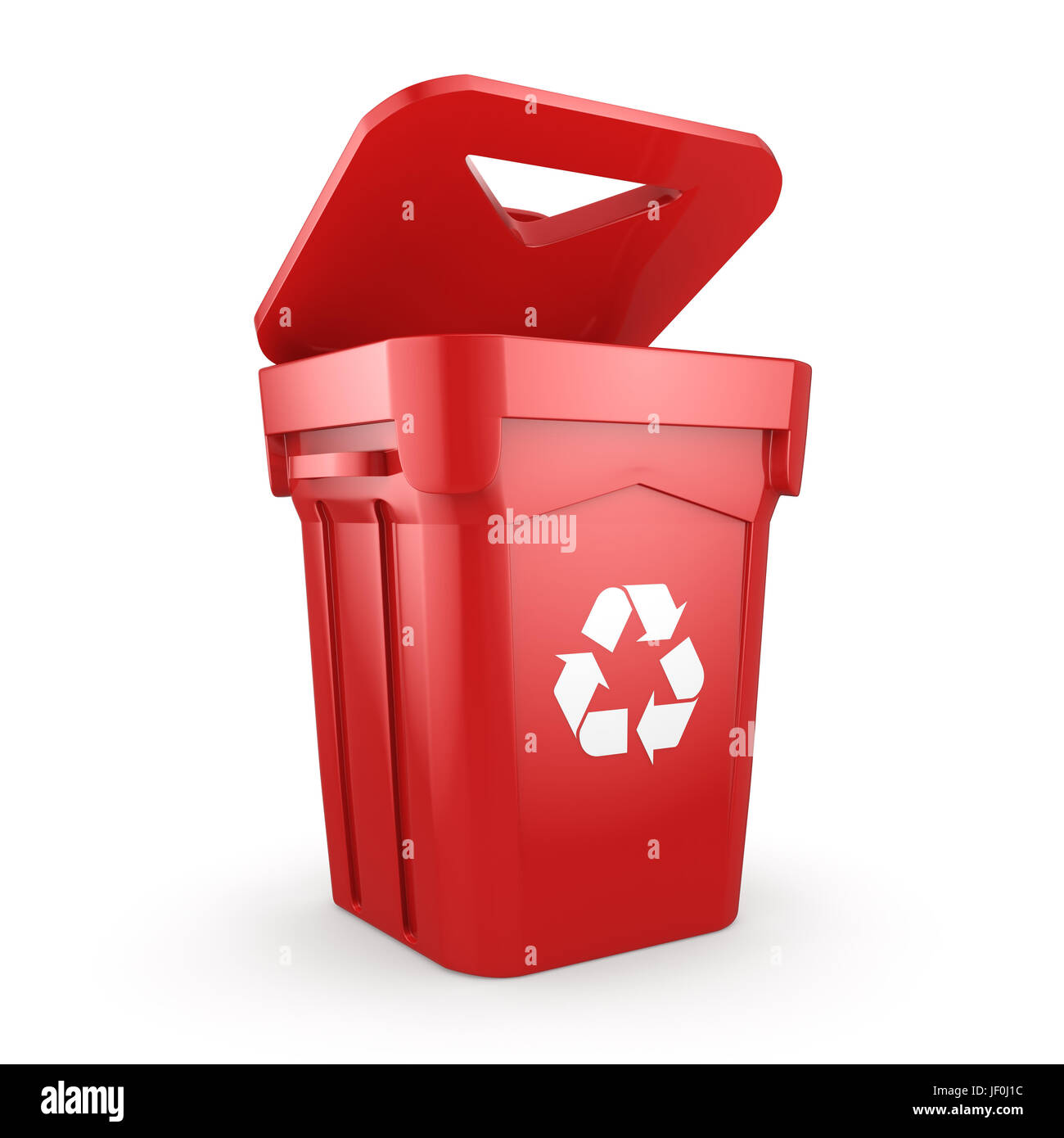 Red Recycling Bin Stock Photo Alamy