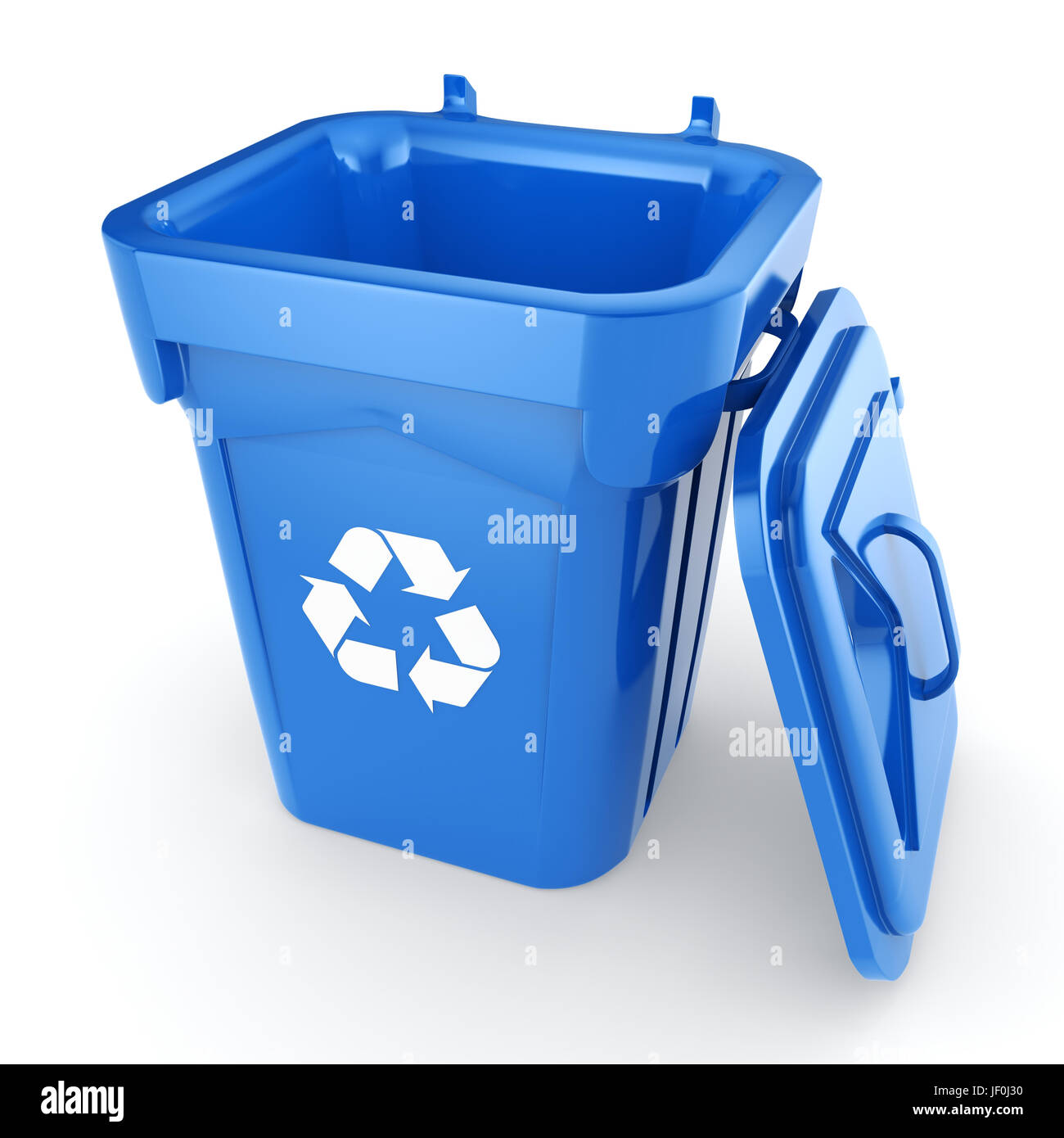 Blue Recycling Bin Stock Photo Alamy