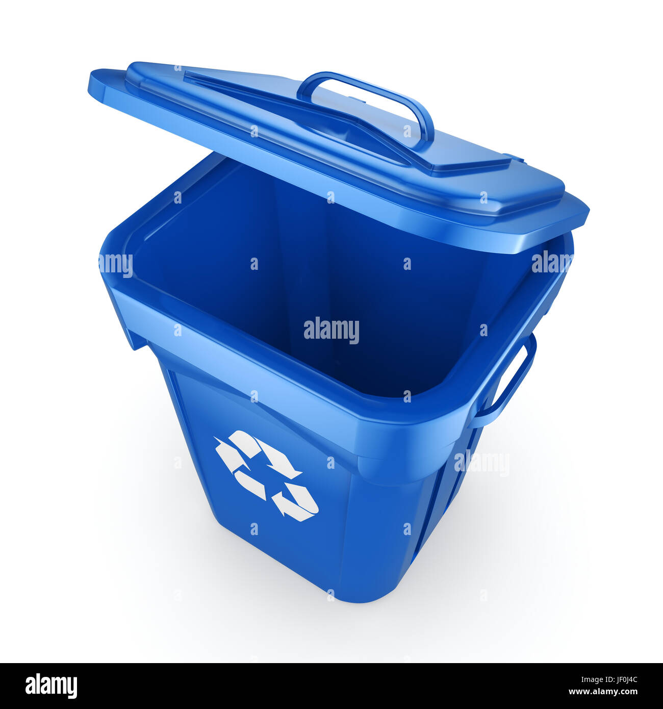 Blue Recycling Bin Stock Photo Alamy