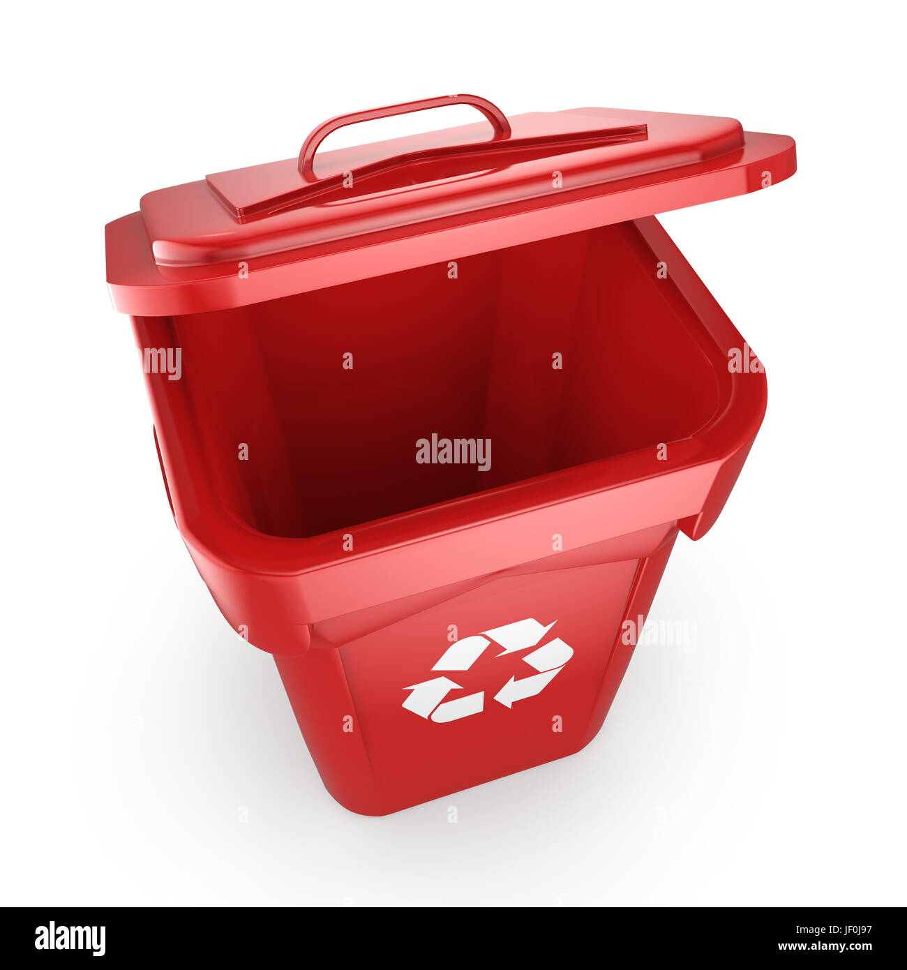 Red Recycling Bin Stock Photo Alamy