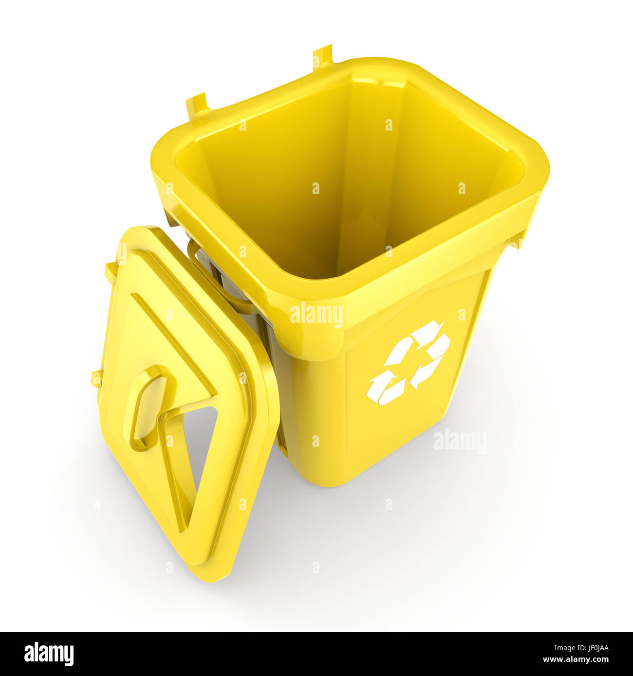 Yellow Recycling Bin Stock Photo Alamy