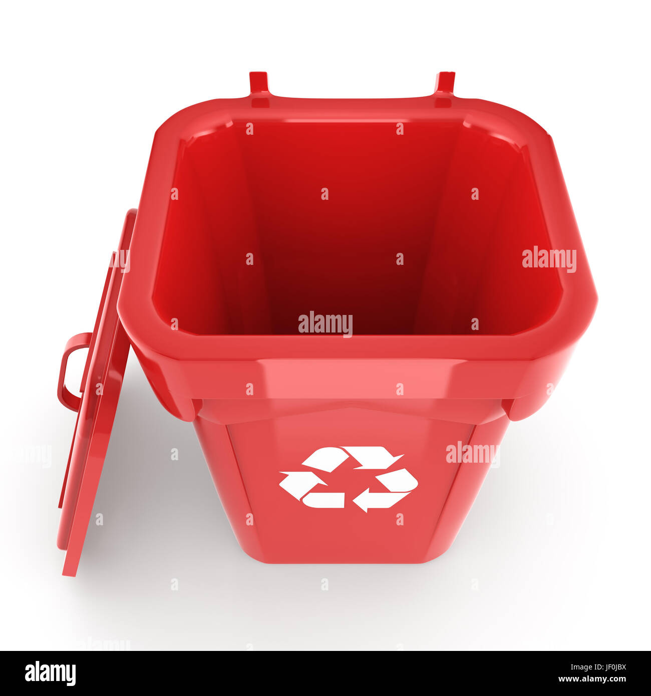 Red Recycling Bin Stock Photo Alamy