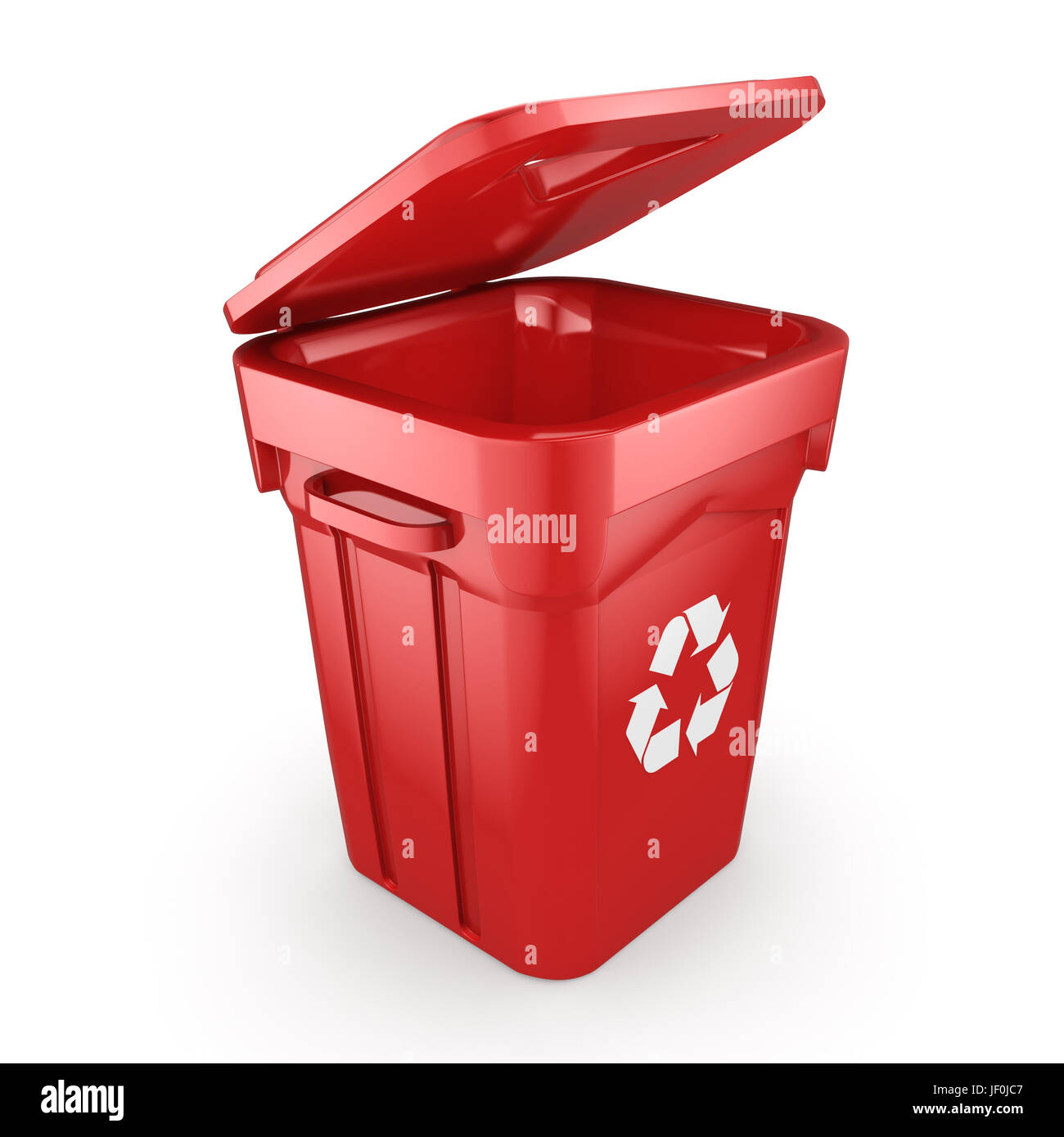 Red Recycling Bin Stock Photo Alamy