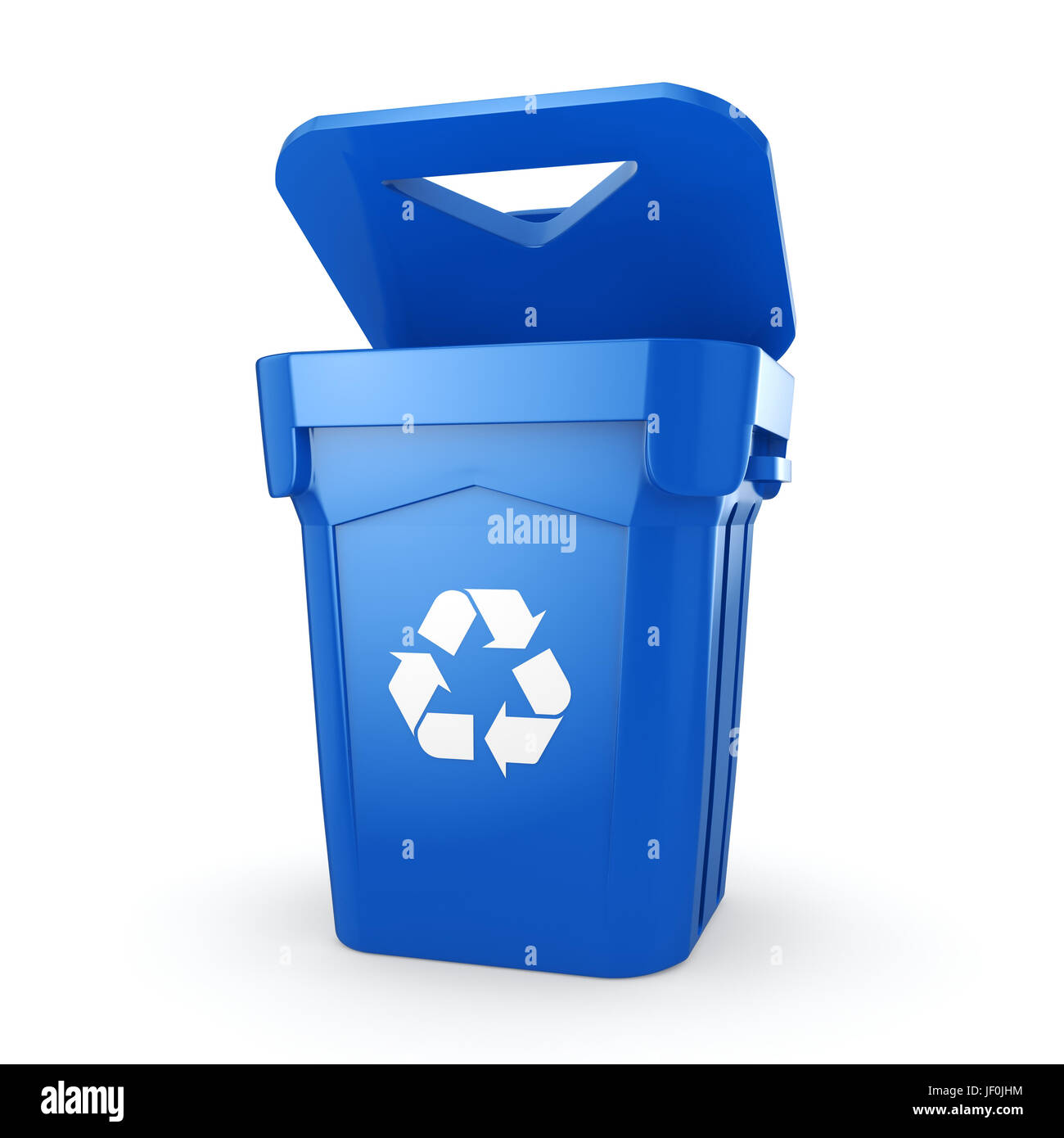 Blue Recycling Bin Stock Photo Alamy